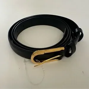 The Row | Accessories | The Row Freya Leather Belt Black  display picture 3